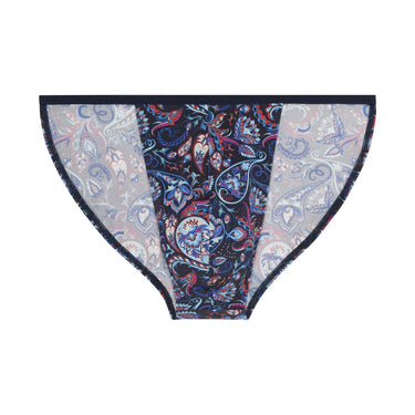 Paisley patterned underwear on a white background